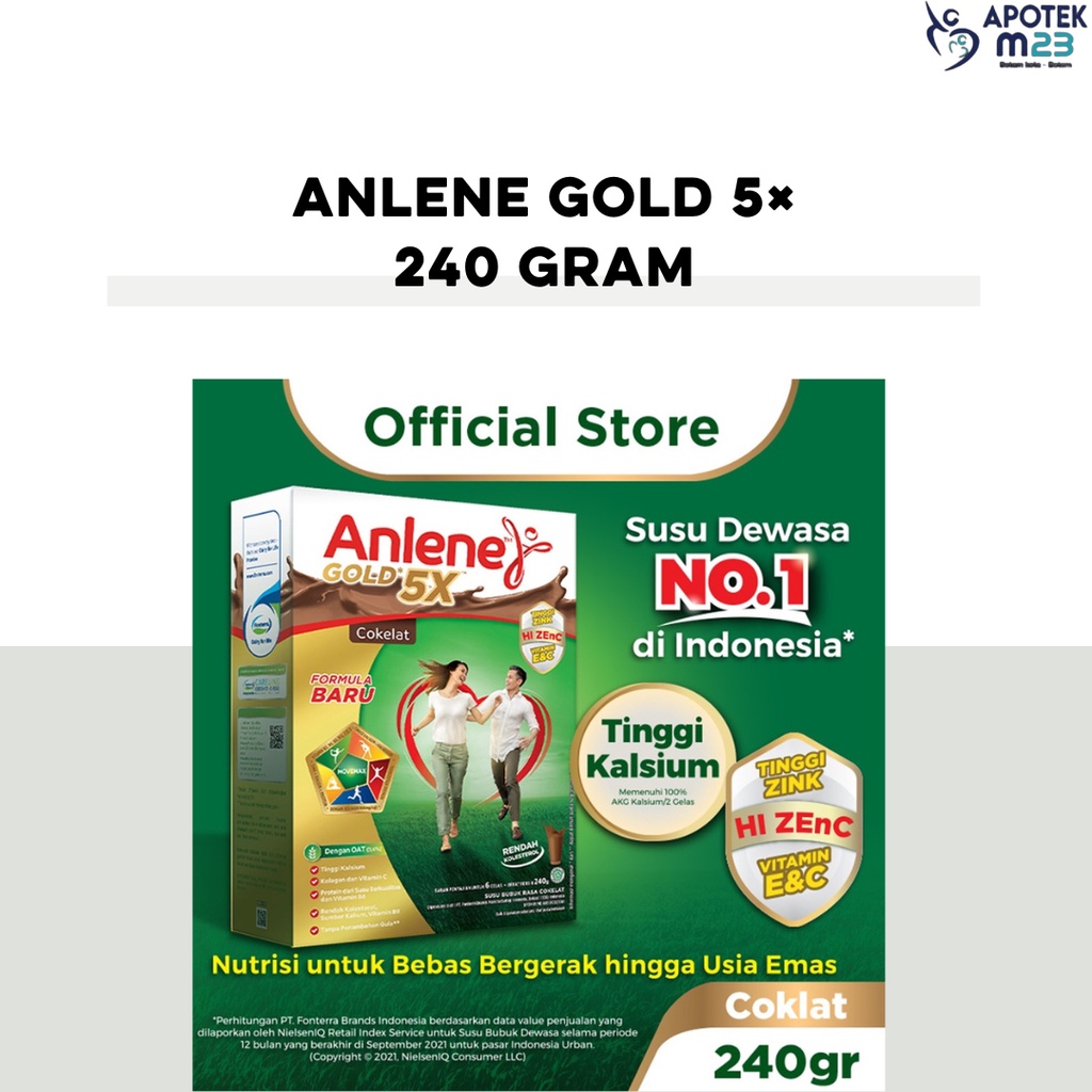 

Anlene Gold 5X Susu Bubuk Vanila dan Coklat 240g - Nutrisi Tulang, Sendi, dan Otot