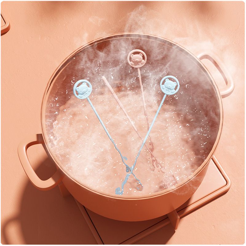 Sikat sedotan silicone straw brush
