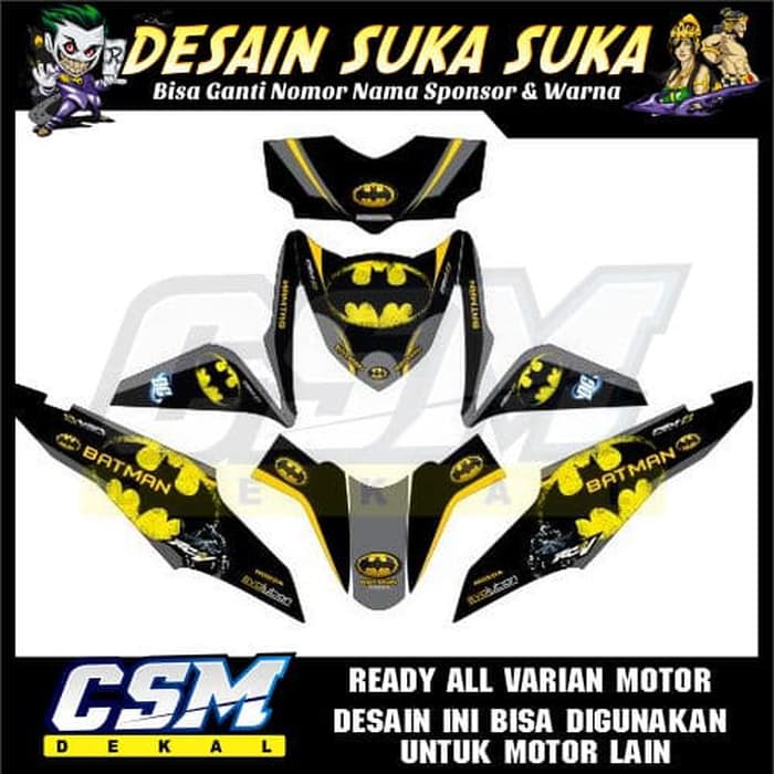 344 Dekal Decal Motor Beat Fi Stiker Sticker Striping Body Batman