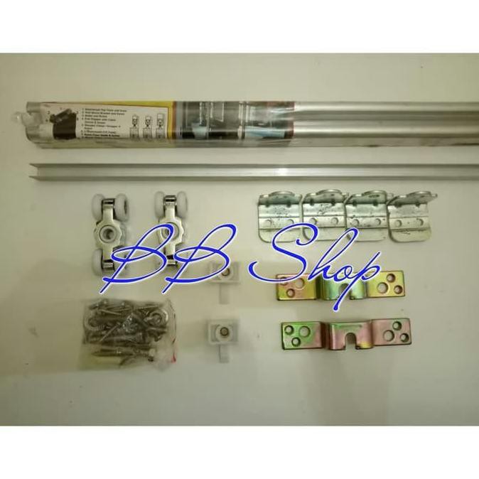 Promo Terbatas - Rel Pintu Geser Rel Sliding Aluminium/Rel Sliding Geser Pintu J4 200Cm