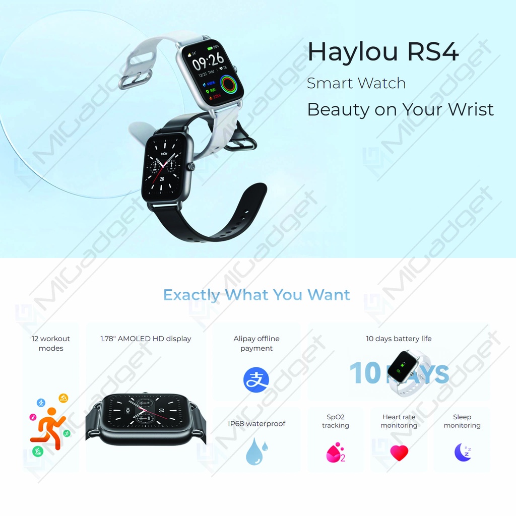 Haylou RS4 RS 4 LS12 LS 12 Smartwatch AMOLED IP68 SpO2 - Jam Tangan