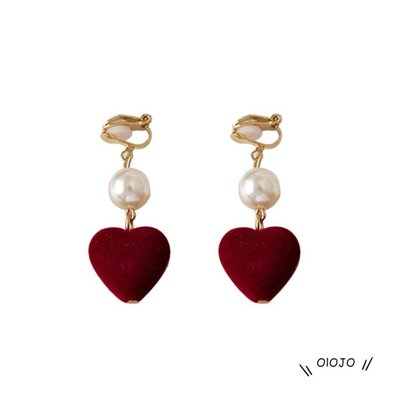 Anting Klip Desain Hati Pear Untuk Fashion