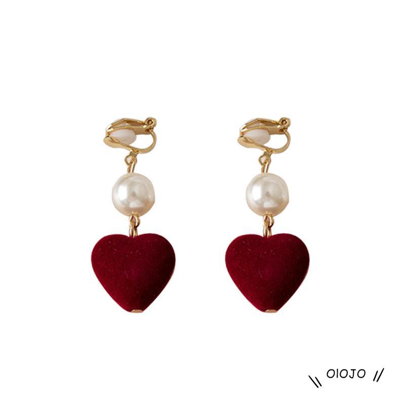 Anting Klip Desain Hati Pear Untuk Fashion