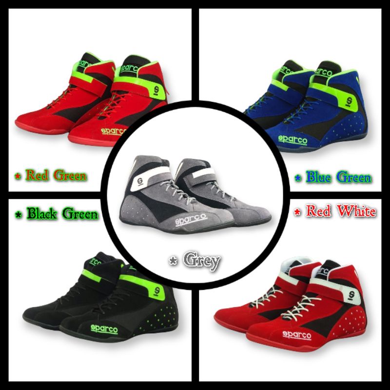 Sepatu balap Drag bike Suede bludru lokal racing bandung not rcb kawahara alpinestars abu murah baru