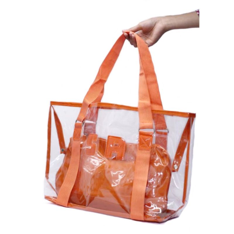 TW1849 Tas Wanita Transparan Shoulder Bag Pvc Kassa Multifungsi