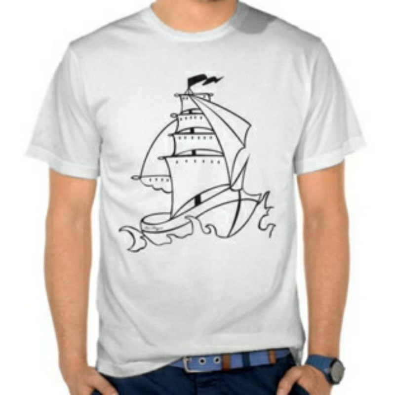 KAOS PRIA DISTRO T-SHIRT KAPAL LAUT BERLAYAR BIGSIZE