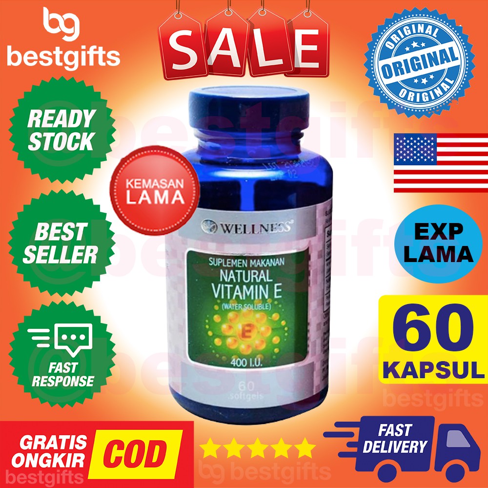 WELLNESS NATURAL VITAMIN E 400 IU 400IU ANTIOXIDANT - 60 SOFTGELS (BUY 1 GET 1 PROMO)