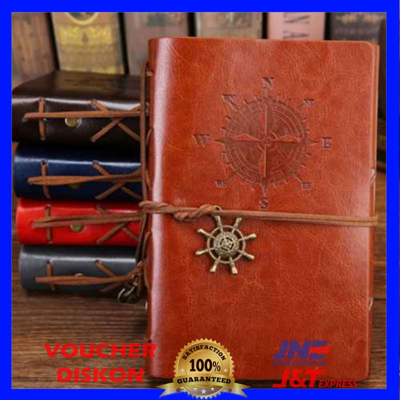 

Buku Catatan Binder Kulit Retro Compass Kertas A5- Notes Buku Catatan