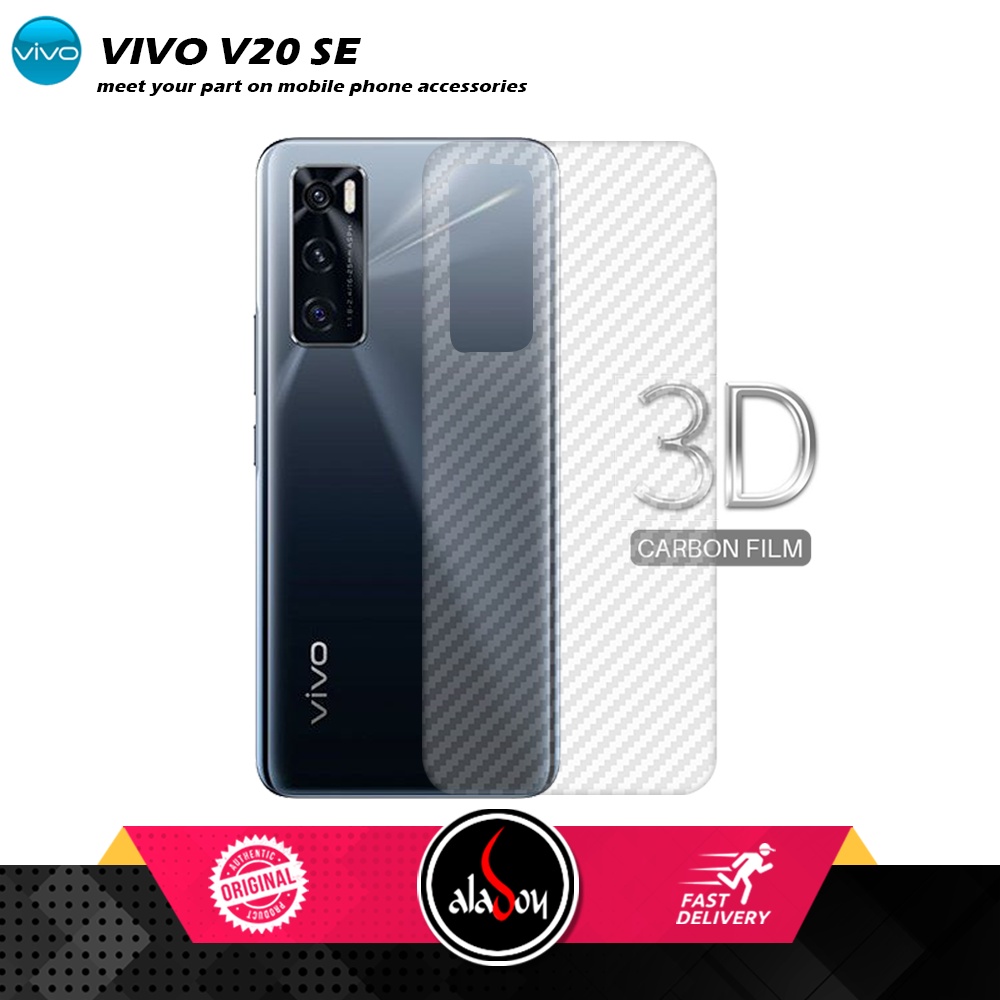 Case Vivo V20 SE Armor Fusion Transparent Casing Free Skin Carbon 3D