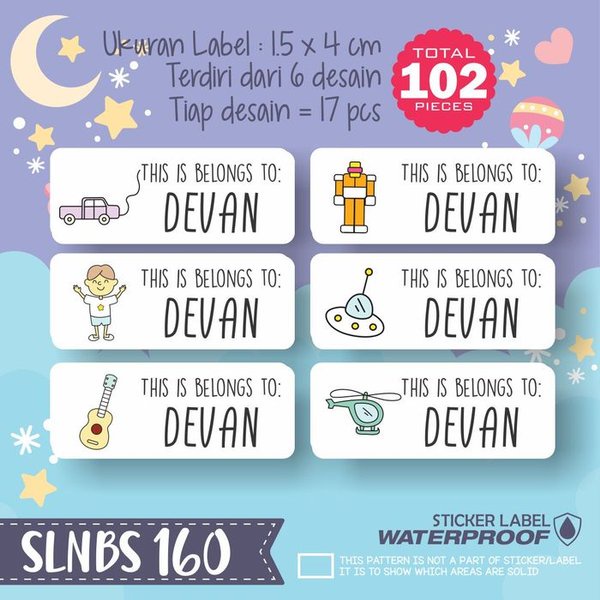 

Diskon SLNBS-160 stiker label nama anak kartun sticker anti air Murah