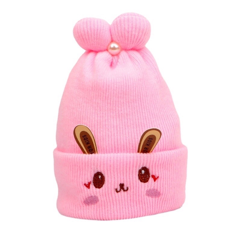 TOPI KUPLUK BAYI BAHAN RAJUT MOTIF KELINCI