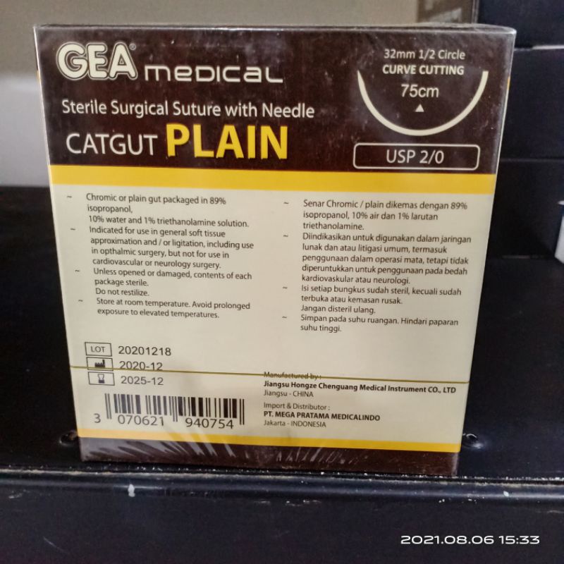 Catgut Plain 2/0 Gea + jarum