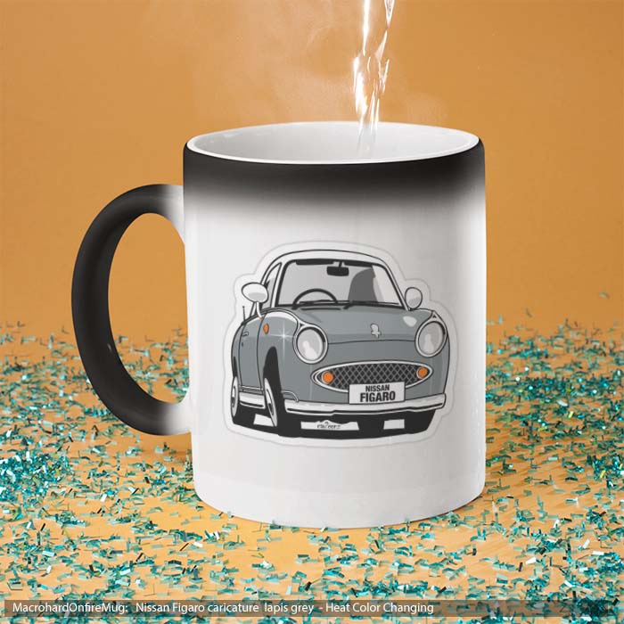Mug Magic Nissan Figaro caricature lapis grey