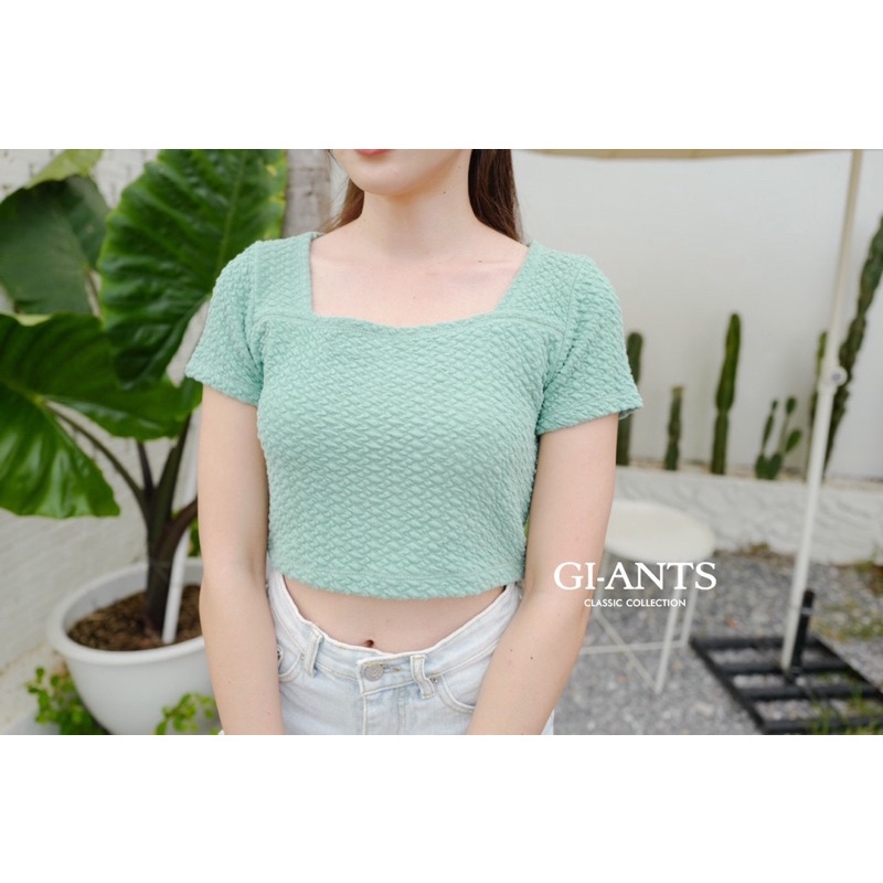 GIANT BASIC STUDIO KAOS KERAH KOTAK PERSEGI CROPTOP CROP TOP BAJU FASHION WANITA