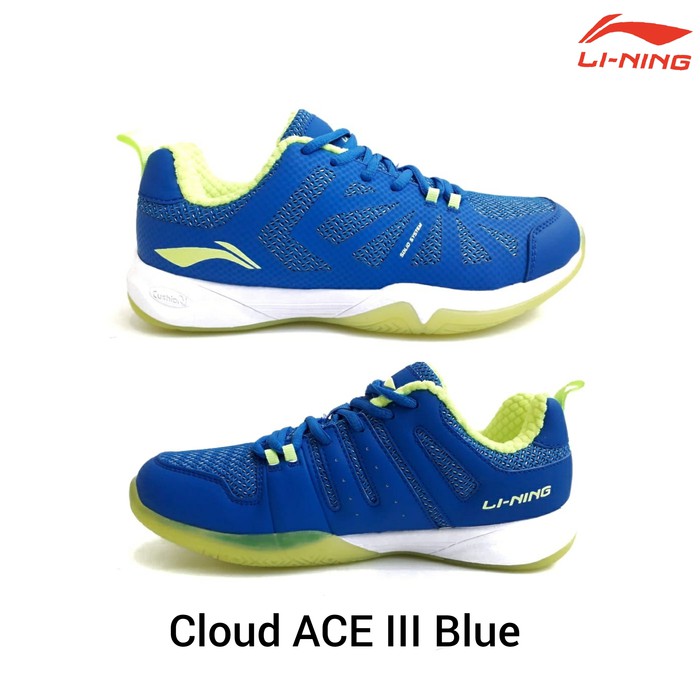 sisa 41 Cloud ace III BLUE LIME sepatu  badminton  lining  