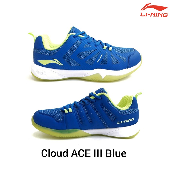 sisa 41 Cloud ace III BLUE LIME sepatu  badminton  lining 