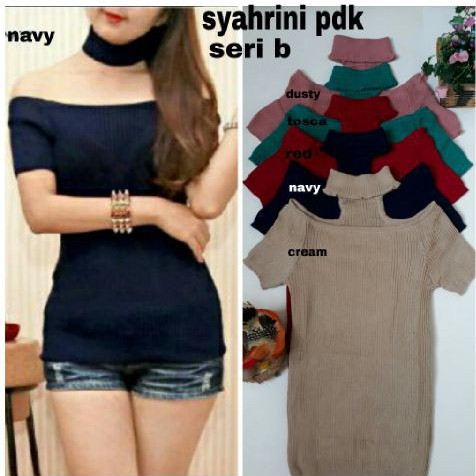 [Syahrini pd rajut Var Warna RO] Blouse Wanita Rajut Street Fanta/Abu/Hitam/Maroon/Denim/Yellow