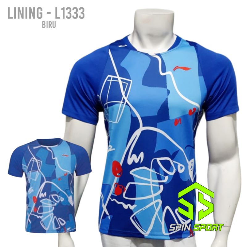 [L1333 Biru] Lining Summer Collection Kaos Baju Lining Li-Ning Import Premium Terbaru At Dry Badmint