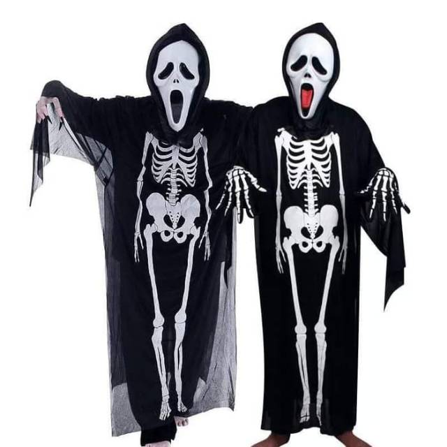 Kostum Tengkorak Anak Dewasa Murah Pesta Kostum Halloween Skull Cosplay