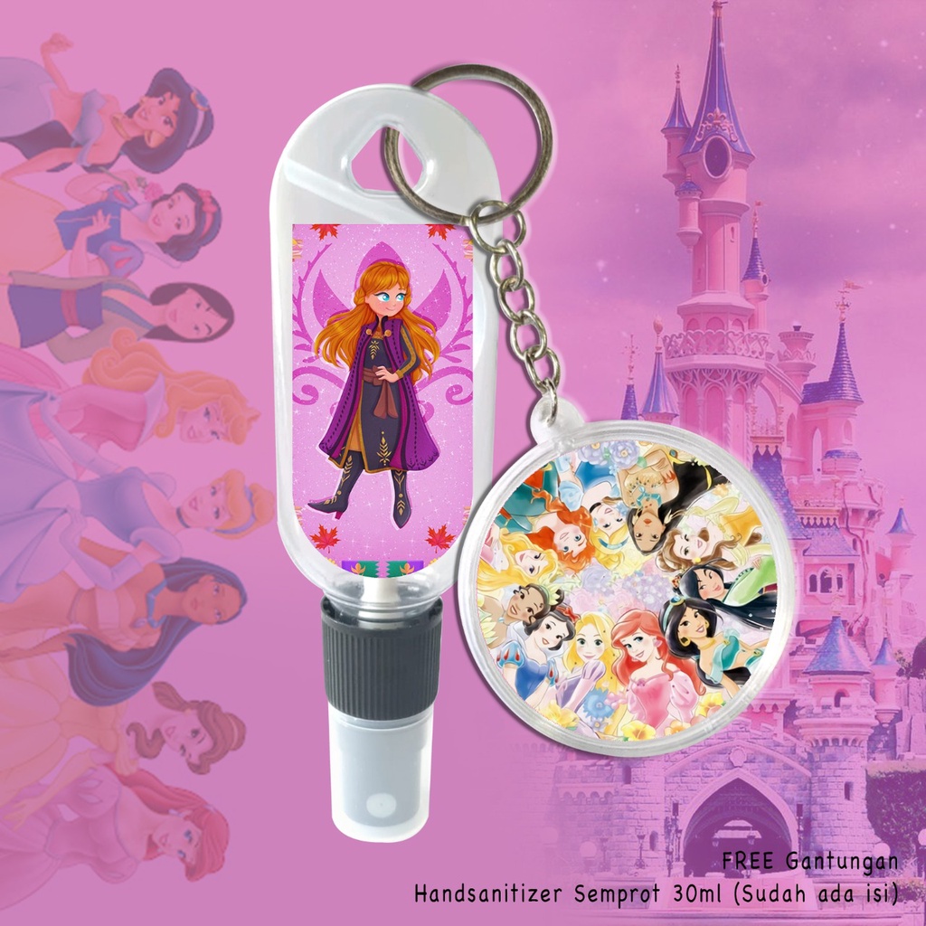 (FREE GANTUNGAN KUNCI) HAND SANITIZER GAMBAR ANA / FROZEN / PRINCESS / INCLUDE ISI 30 ML