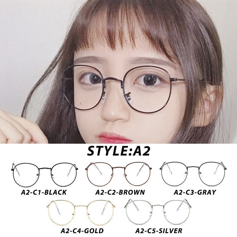 (YUZHU) COD Frame Kacamata Anti Radiasi Wanita Korean Fashion Kacamata Bulat Eyeglasses