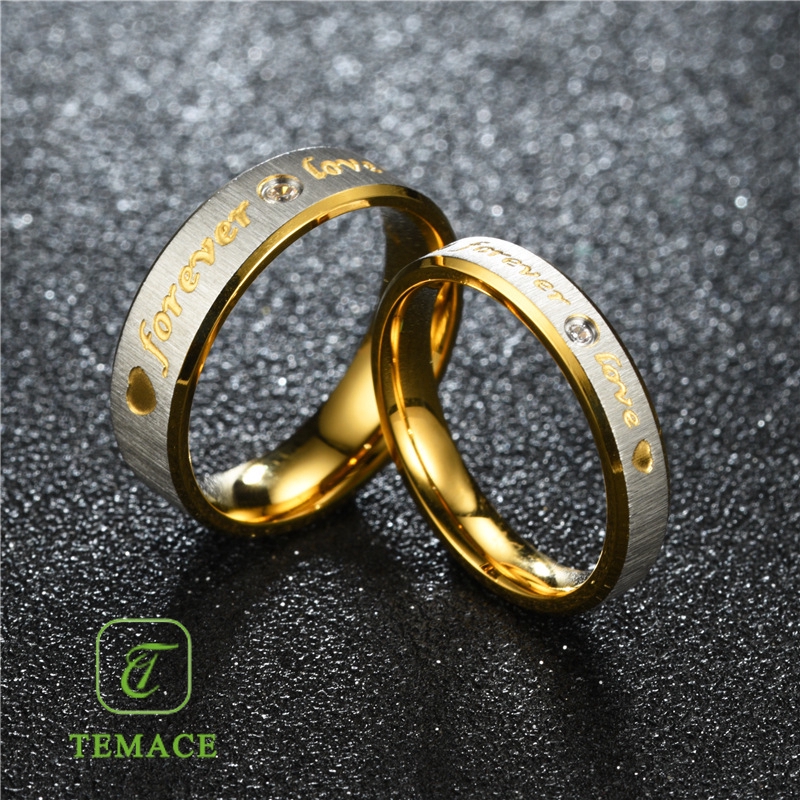 Cincin Titanium Steel Lapis Emas 18k Model Terbuka Gaya Retro Untuk Wanita