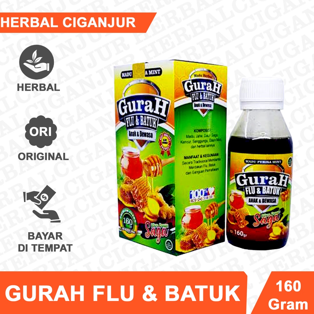 Madu Gurah Flu Batuk Sariawan Plus Daun Saga Darusyifa isi 160 gr