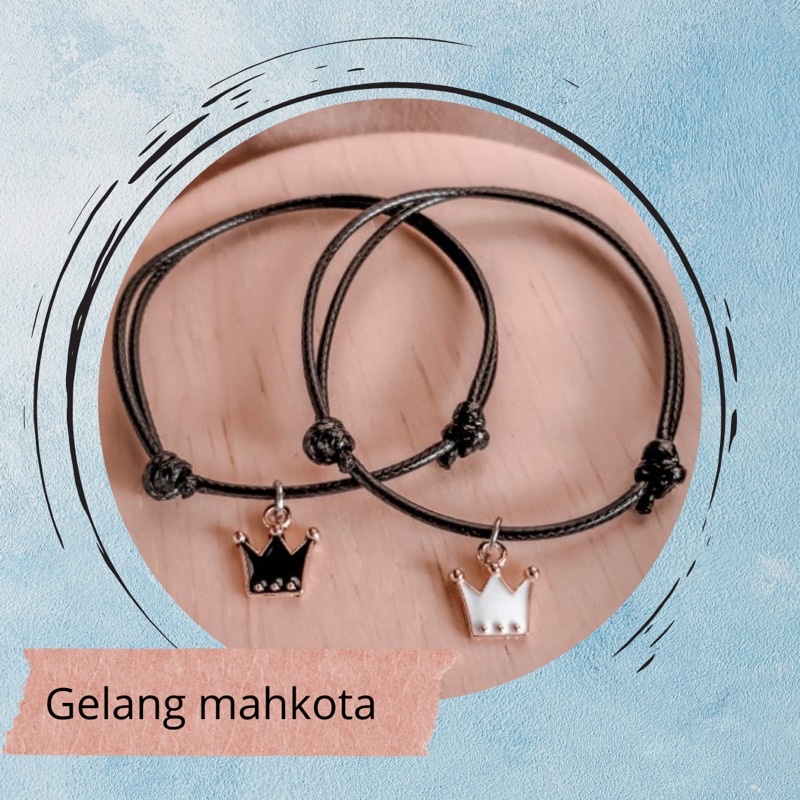 Gelang tali couple  mahkota bulan awan bintang