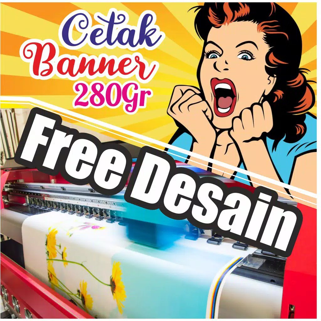 Jual CETAK BANNER FREE DESAIN[TEBAL 280 GRAM, FREE DESIGN] CETAK ...