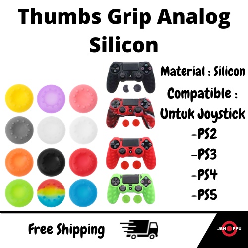 Thumbs Grip Anti Slip Karet Silikon Tombol Analog Stik Joystick Playstation PS2 PS3 PS4 PS5