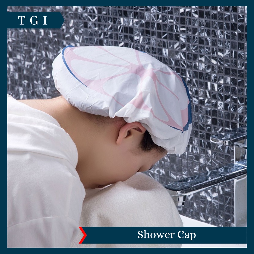 TGI - SHOWER CAP TOPI MANDI |  TOPI KERAMAS KARAKTER BUAH FRUIT PENUTUP KEPALA STRAWBERRY KIWI WATERMELON | HAIR CAP