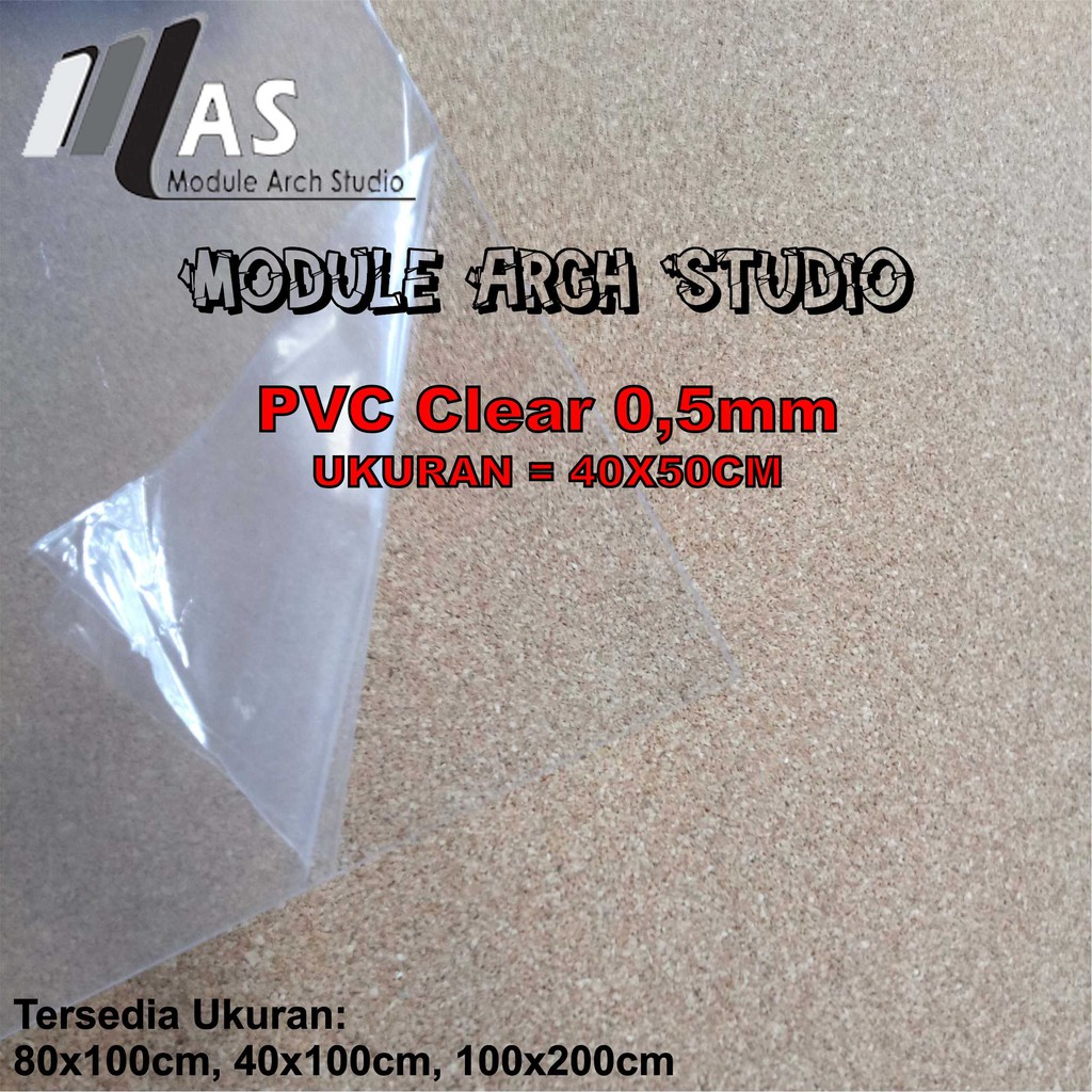 PVC Sheet 0,5mm 40x50cm - PVC Clear 0,5mm - PVC Putih 0,5mm - PVC Hitam 0,5mm