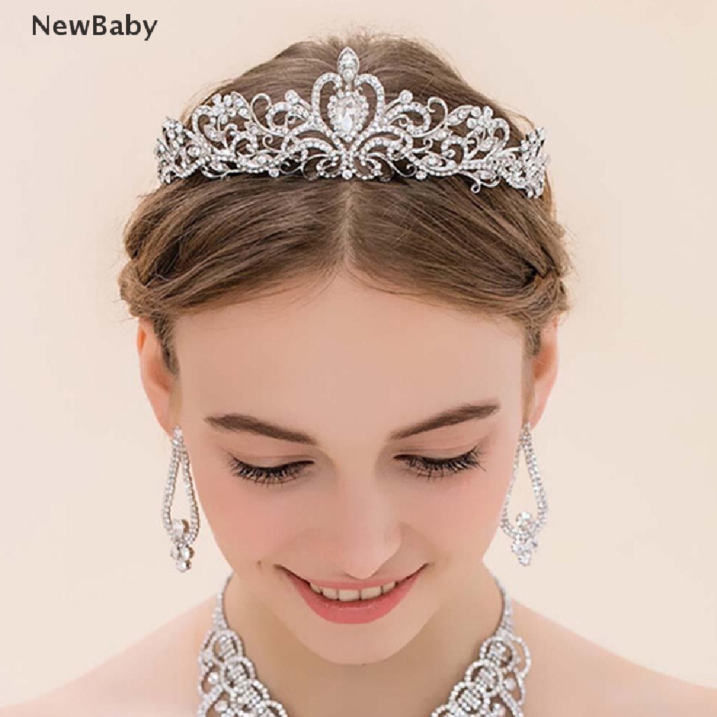 Mahkotatiara Rambut Hias Berlian Imitasi Gaya Elegan Untuk Pernikahanpengantin Wanita