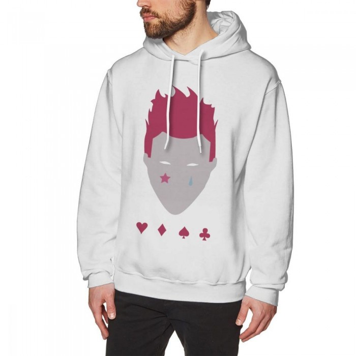 Sweater Anime HXH Hoodie HISOKA FACE Jumper Pria Wanita Bahan Fleece Ukuran S M L XL XXL XXXL