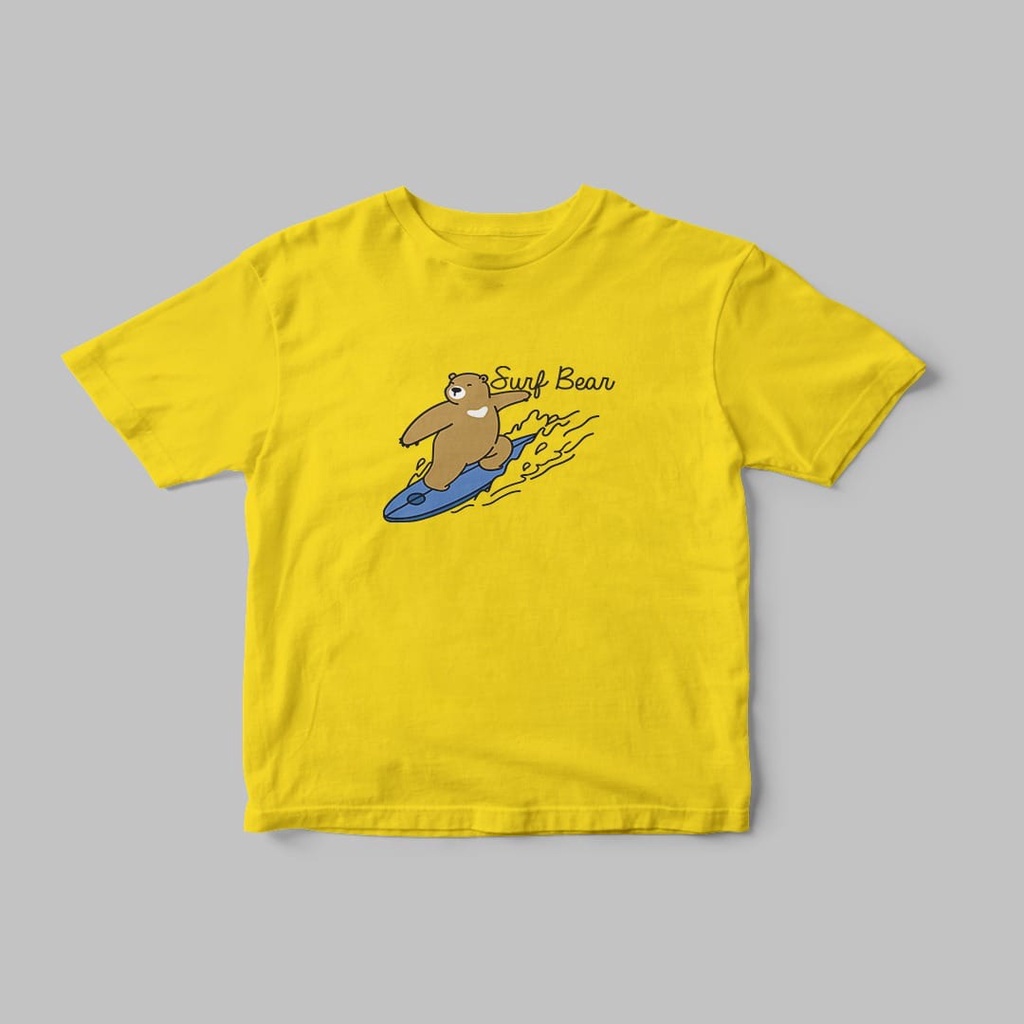 KAOS ANAK SURF BEAR PREMIUM//KAOS ANAK COTTON UNISEX PREMIUM TERBARU'