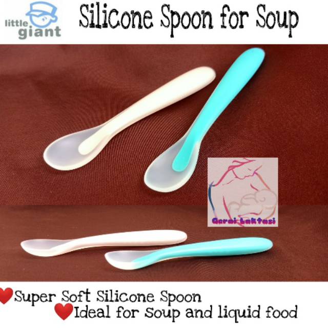 LITTLE GIANT SILICONE SPOON FOR SOUP - SENDOK SILIKON MPASI