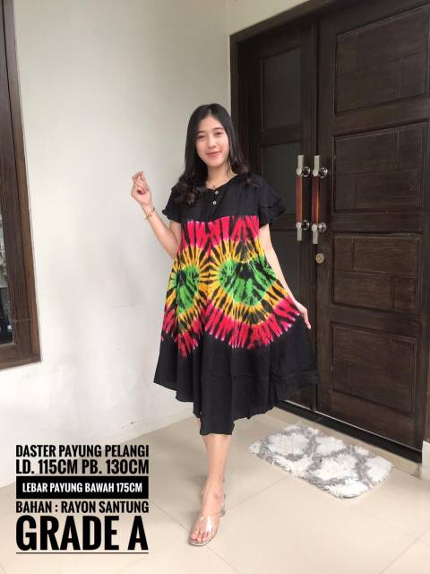 Daster Jumbo Daster Payung Pelangi Daster Busui Friendly Daster Temurah COD Free Ongkir Batik Ozila