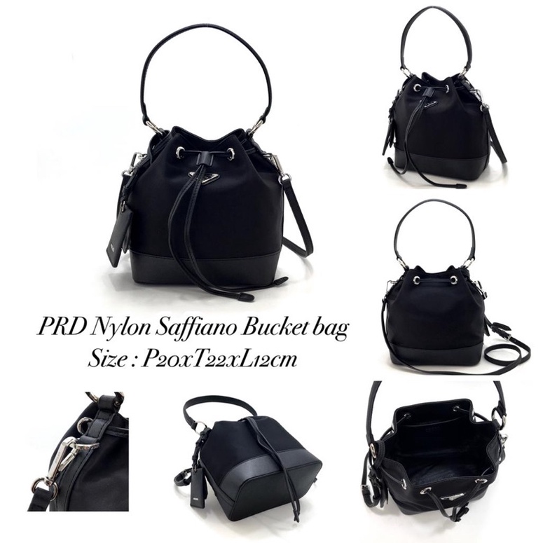 PRADA Nylon Saffiano Bucket bag