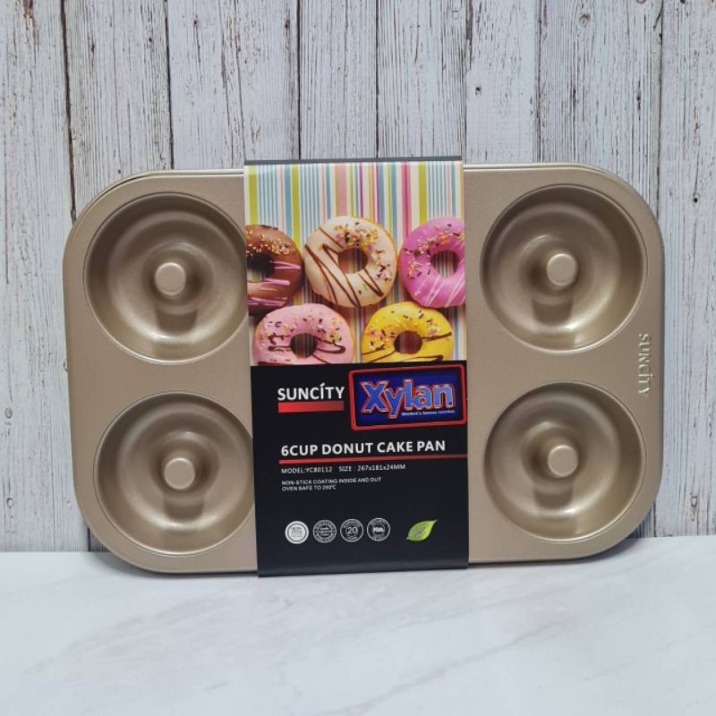 Suncity 6cups doughnut mould cake bake pan / loyang cetakan donat