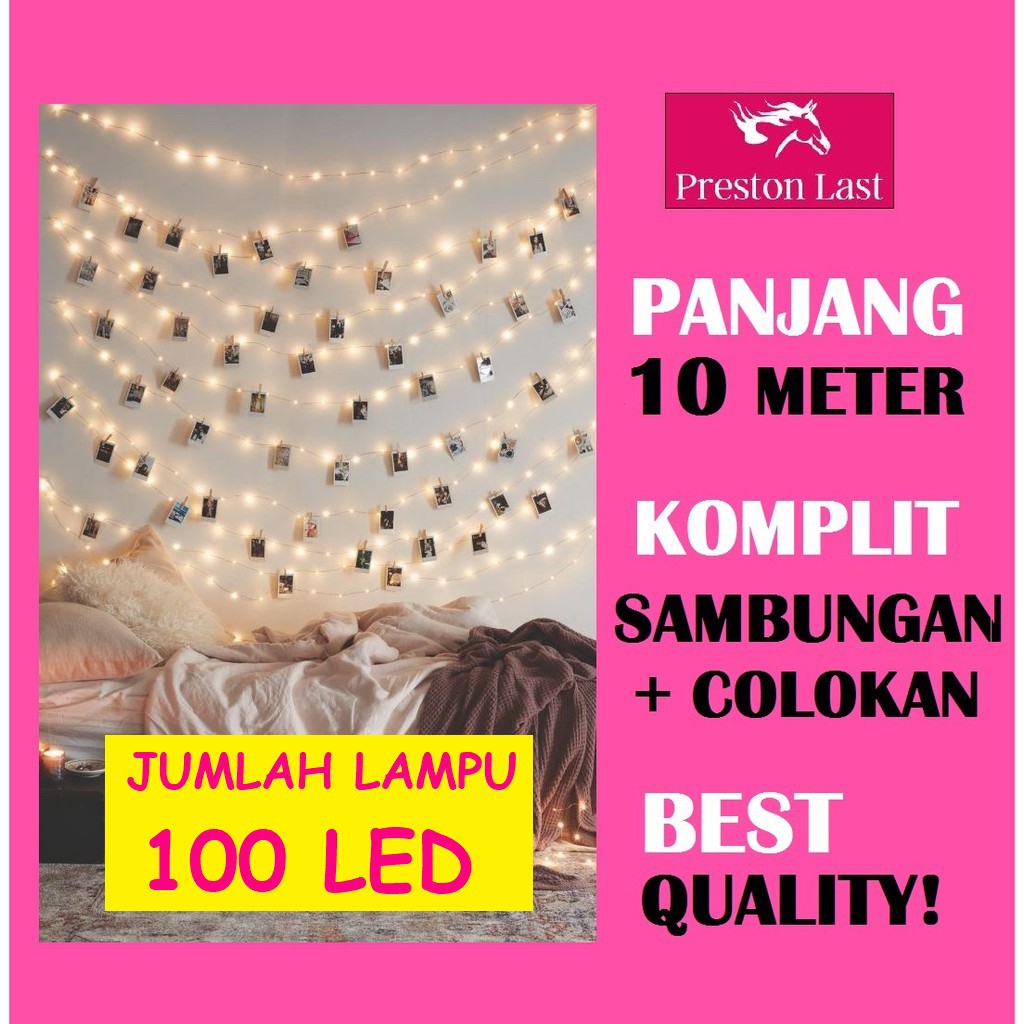 Lampu Hias 100 LED 10 Meter 10M Tumblr Kamar Tidur  Gantung 