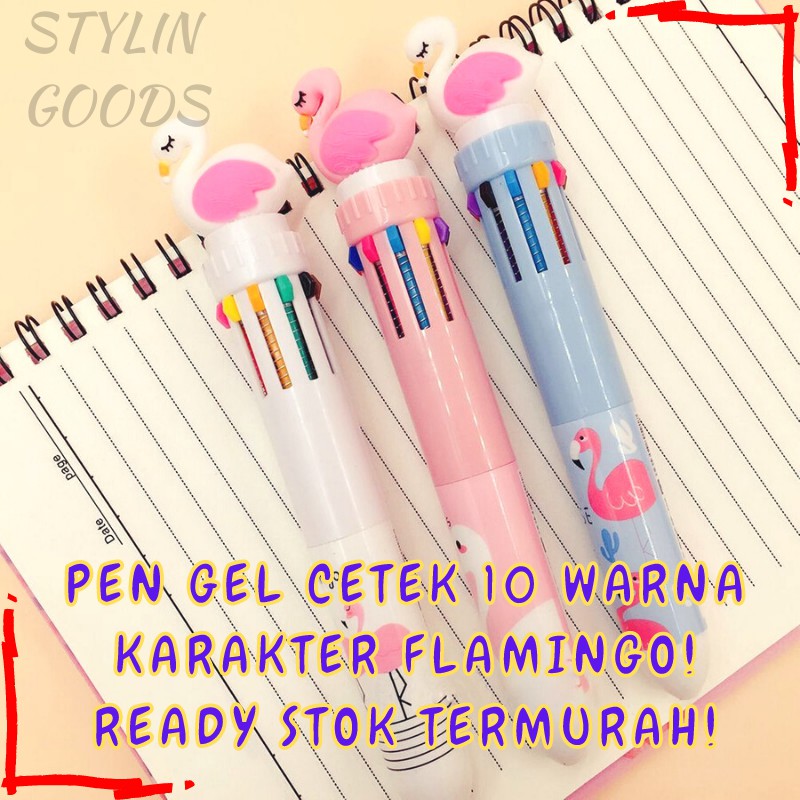 

PULPEN 10 WARNA PELANGI RAINBOW KARAKTER FLAMINGO BURUNG LUCU UNIK PENA IMUT BOLPEN MURAH READY COD