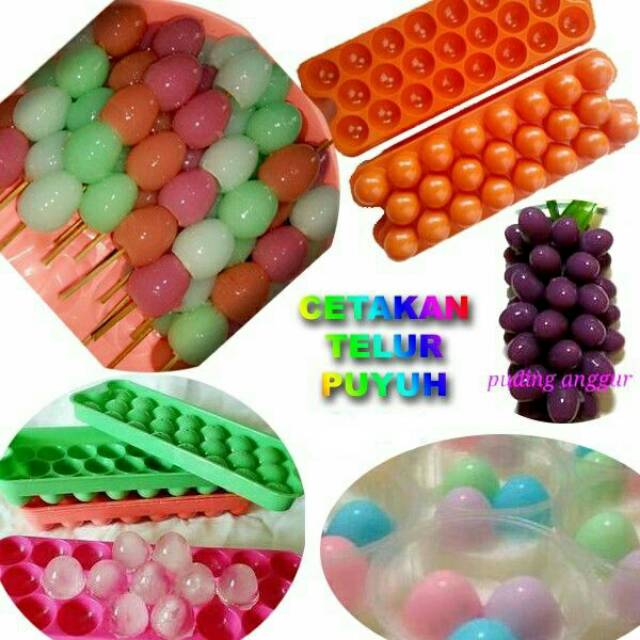 Cetakan telur puyuh puding ice ball tray es batu bulat