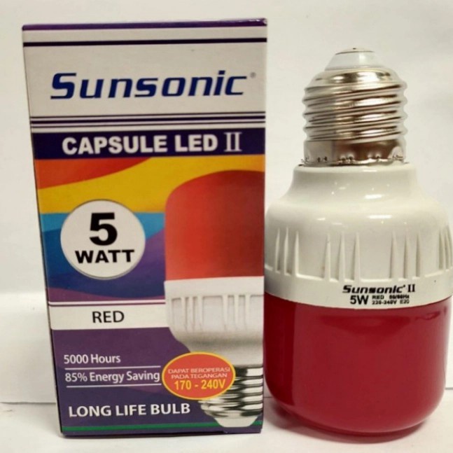 SUNSONIC Lampu Capsule LED II Bohlam Warna Warni 5 Watt 5W