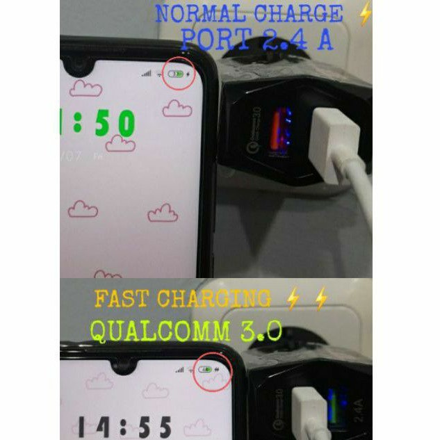 CHARGER MERCURY QUICK CHARGING 2USB QUALCOMM  WHITE- GARANSI 24 BULAN FULL