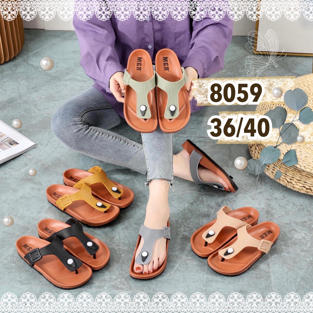 Sandal Jepit Jelly Wanita Wedges Briken Kekinian Gesper Kokop Cantik Elegan Impor MGR Mokaya Morego Balance (8059)/ Size 36-40