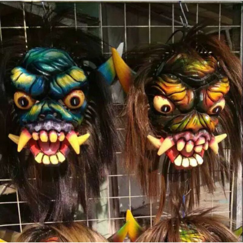 Topeng Gedruk Kayu Asli Topeng Buto