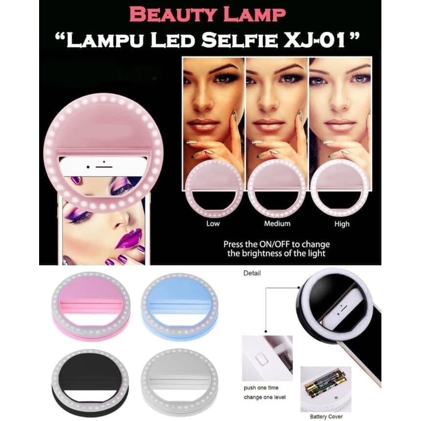 Ring Light Lampu Selfie Ring Portable Clip with USB Charger ( XJ-01 )