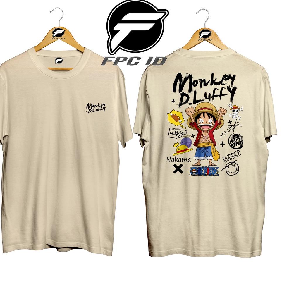 CODEMm3M7--Kaos Anime One Piece Monkey D Luffy Cotton Combed 30s Premium