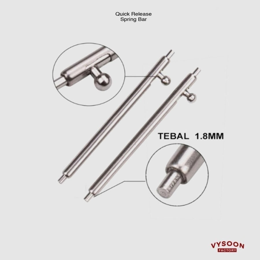 Quick Release Spring Bar Pin Tali Jam Tangan 14mm 16mm 18mm 20mm 22mm