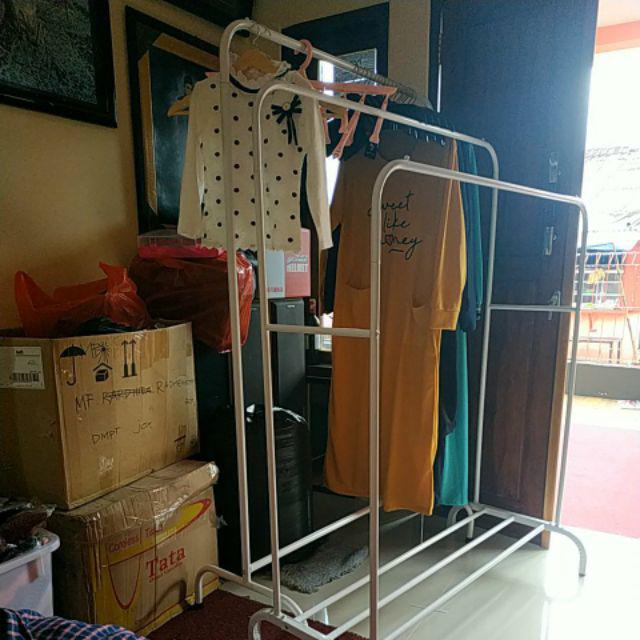 [original] Rak Pakaian Clothes Hanger Gantungan Pakaian Double Garment Rack - Gantungan Baju (mh999)